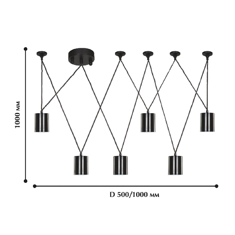 Черная каскадная люстра Wireflow Suspension в Ульяновске