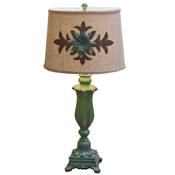 Настольная лампа Cross Ornament Provence table lamp Малахит (зеленый) Бежево-серый в Ульяновске | Loft Concept 