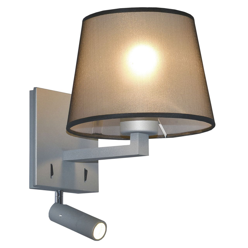 Бра с абажуром и поворотным спотом Trumpet Lamp Grey Серый в Ульяновске | Loft Concept 