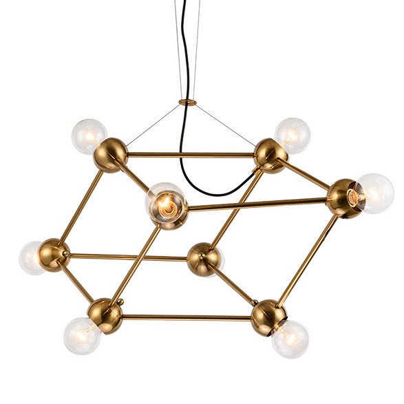 Люстра Molecule Gold Chandelier Золотой в Ульяновске | Loft Concept 