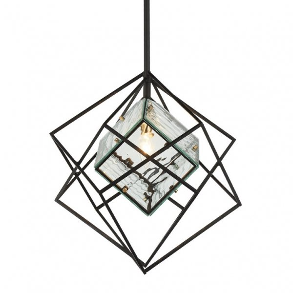 Люстра Glass Cub Pendant 40 Черный в Ульяновске | Loft Concept 