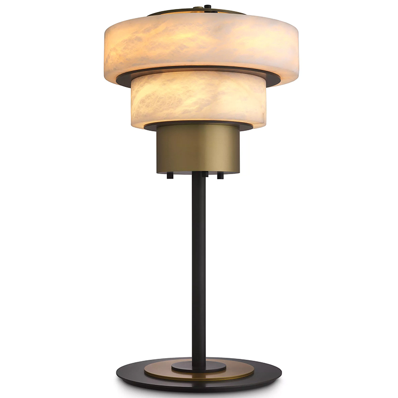 Настольная лампа Eichholtz Table Lamp Zereno Белый Латунь Черный в Ульяновске | Loft Concept 