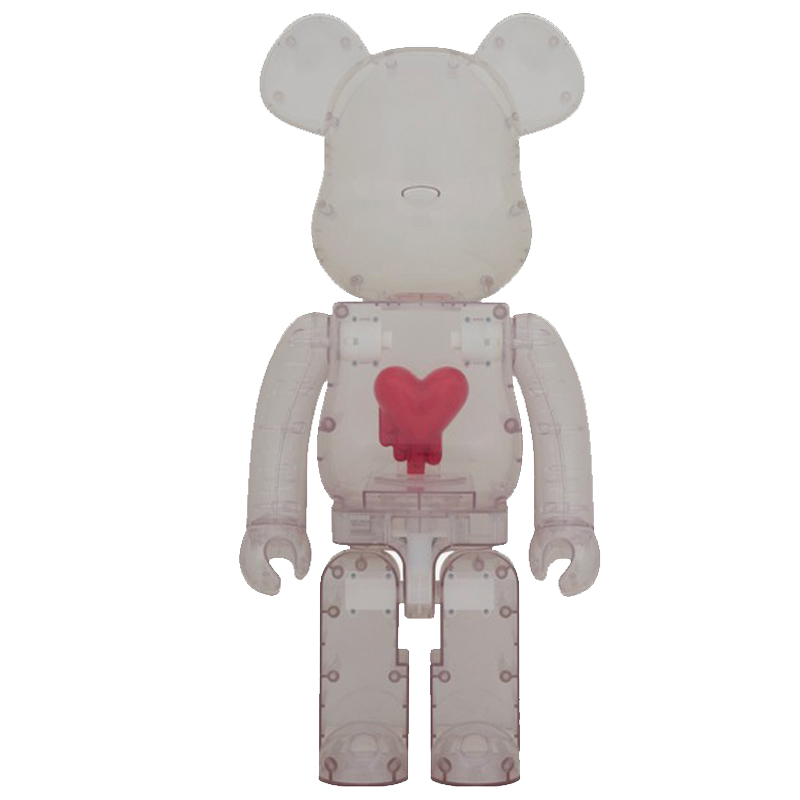 Статуэтка Bearbrick Red Heart Прозрачный (Transparent) Красный в Ульяновске | Loft Concept 