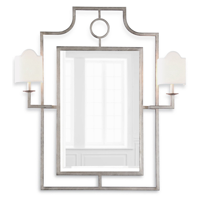 Зеркало с бра Mirror with Sconces Dairile Silver Серебряный в Ульяновске | Loft Concept 