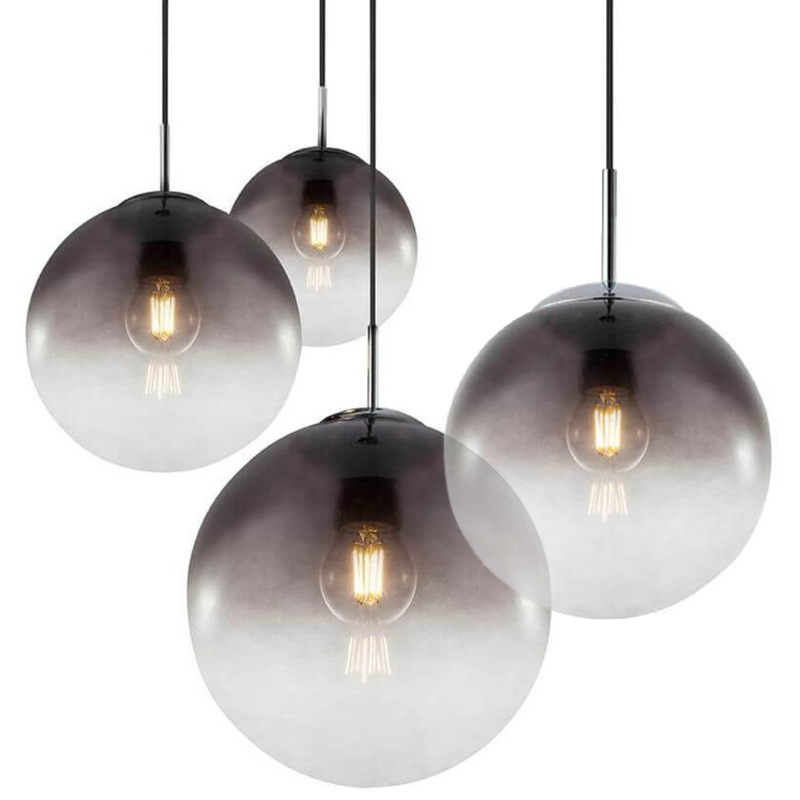 Светильник Ball Sunrise Pendant lamp smok 1 плафон Стекло Смок Хром в Ульяновске | Loft Concept 