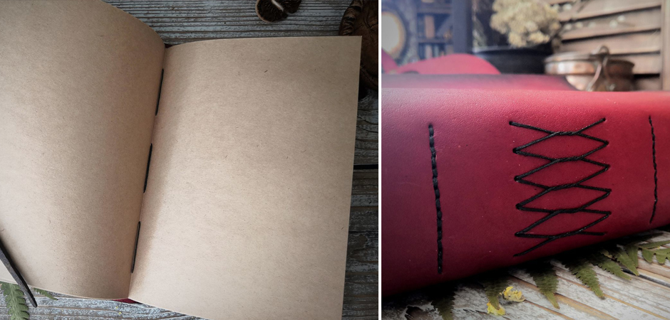 Кожаный Блокнот Красный Череп Grimoire Red Skull - фото №1