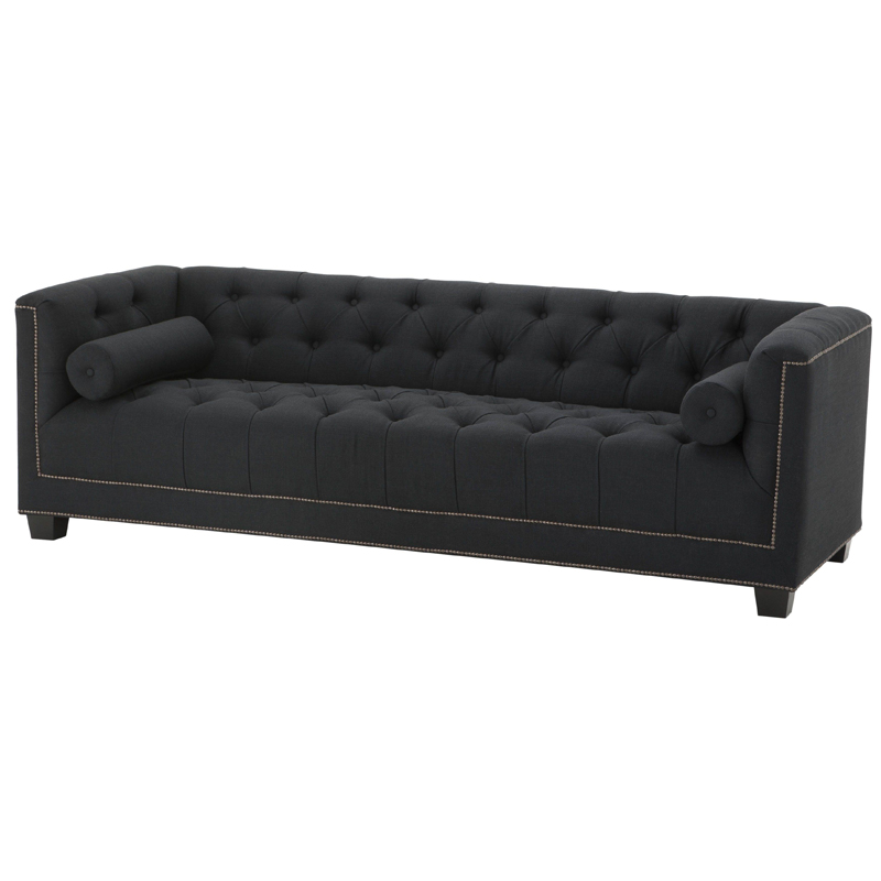 Диван Eichholtz Sofa Paolo black Черный Коричневый в Ульяновске | Loft Concept 