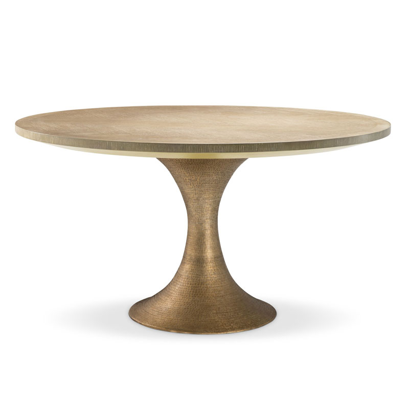 Обеденный стол Eichholtz DINING TABLE MELCHIOR ROUND brass Латунь в Ульяновске | Loft Concept 