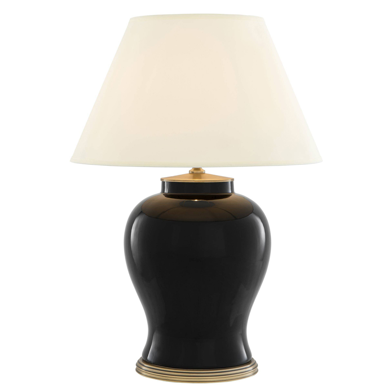 Настольная лампа Eichholtz Table Lamp Mundon Белый Черный Латунь Античная полированная в Ульяновске | Loft Concept 