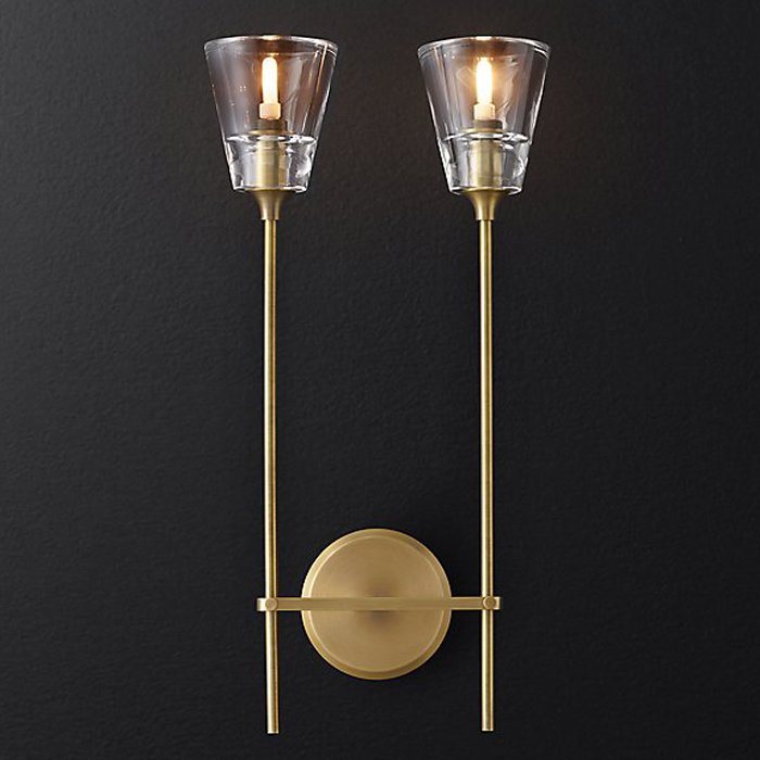 Бра RH Torche De Verre Double wall lamp Латунь в Ульяновске | Loft Concept 