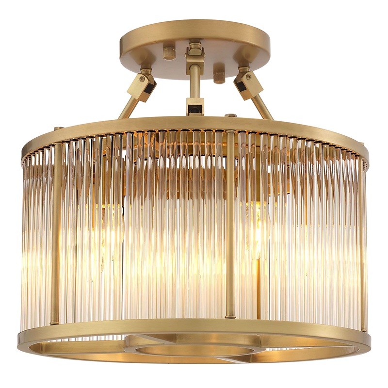 Потолочный светильник Eichholtz  Ceiling Lamp Bernardi S Brass Прозрачное Стекло Латунь в Ульяновске | Loft Concept 