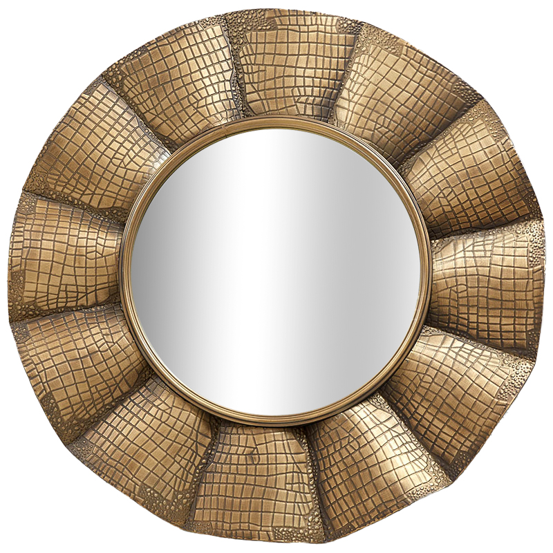 Круглое зеркало Aguirre Round Brass Mirror Латунь Зеркало в Ульяновске | Loft Concept 