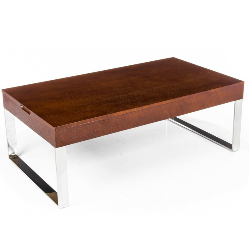 Кофейный стол Annecy Coffee Table brown Коричневый Хром в Ульяновске | Loft Concept 