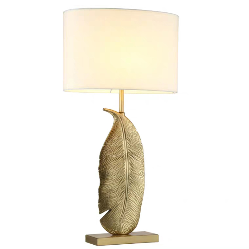 Настольная лампа Leaf Brass Table Lamp Золотой Белый Черный в Ульяновске | Loft Concept 