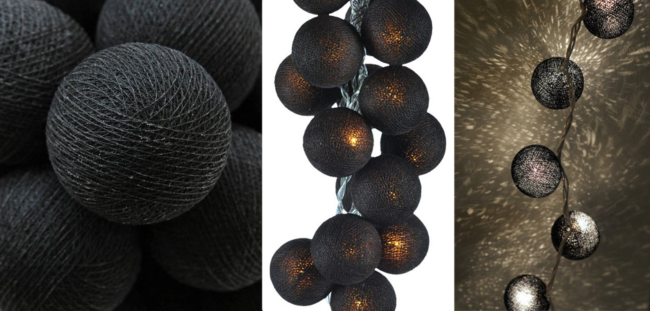 Гирлянда хлопковые фонарики Сotton Ball Ice Black - Loft-Concept в Ульяновске