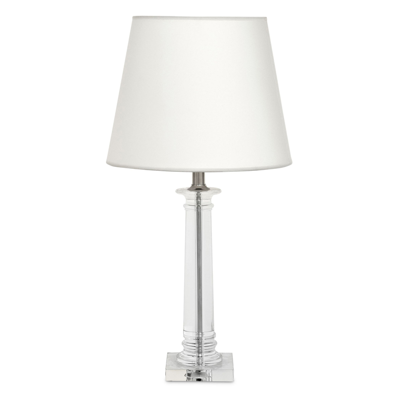 Настольная лампа Eichholtz Table Lamp Bulgari S Прозрачный Белый Никель в Ульяновске | Loft Concept 