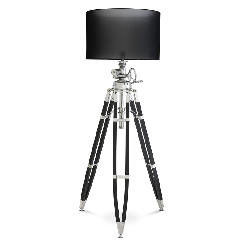 Торшер Eichholtz Floor Lamp Royal Marine Black Черный Алюминий в Ульяновске | Loft Concept 