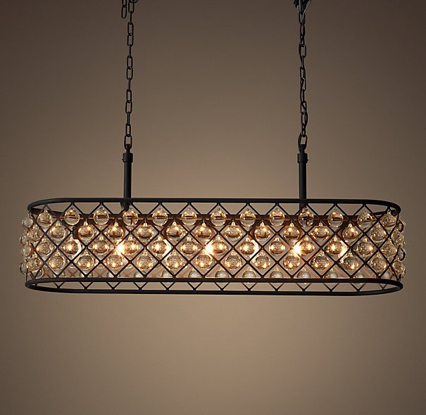 Люстра RH Spencer Rectangular Chandelier 100 Черный в Ульяновске | Loft Concept 