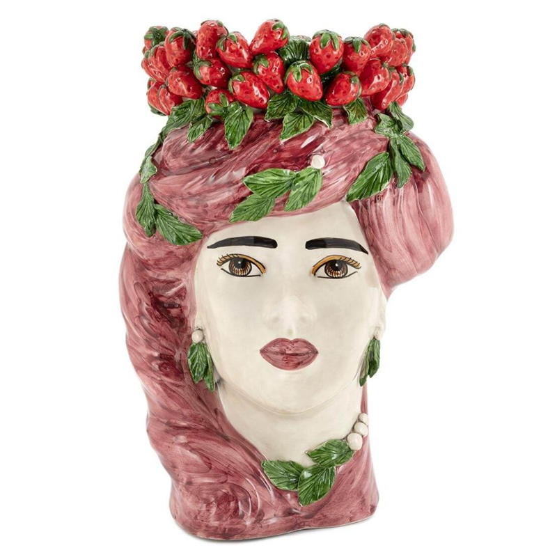 Ваза VASE STRAWBERRIES HEAD LADY BIG Red Бургундский красный в Ульяновске | Loft Concept 