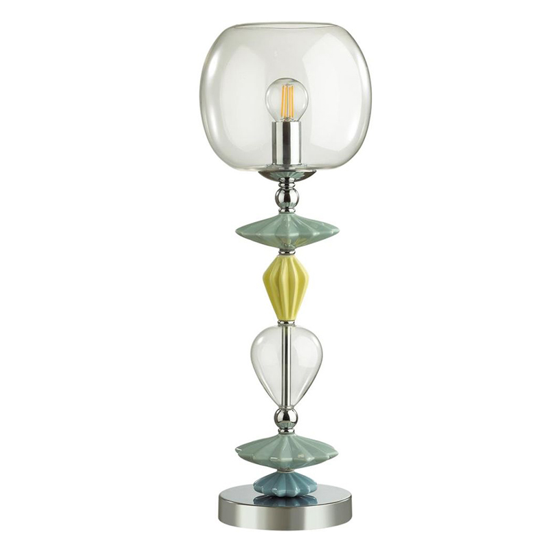 Настольная лампа Iris Glass Table lamp Candy chrome Прозрачный (Transparent) Желтый Зеленый Хром Голубой в Ульяновске | Loft Concept 