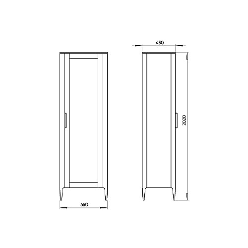 Витрина молочного цвета со стеклянной дверью с 4-мя полками и 2-мя ящиками Type  в Ульяновске