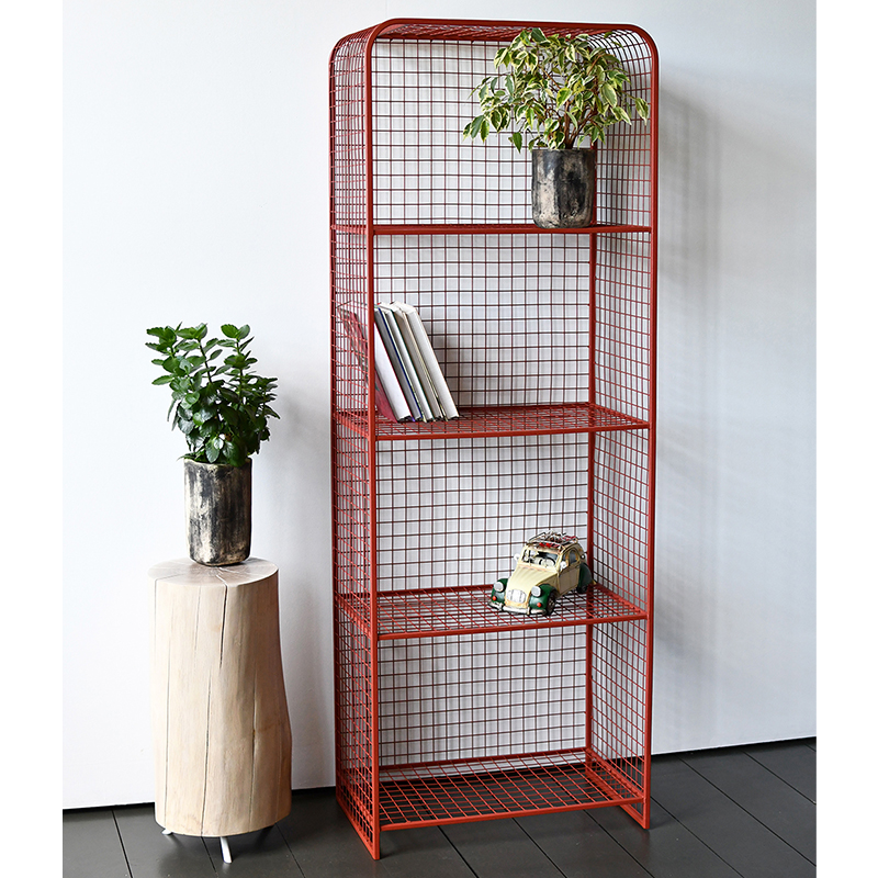 Стеллаж Weir Industrial Metal Rust Rack Красный в Ульяновске | Loft Concept 