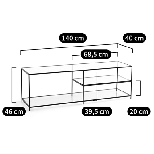 ТВ-тумба из стекла и металла Tingey Metal Glass TV Stand в Ульяновске