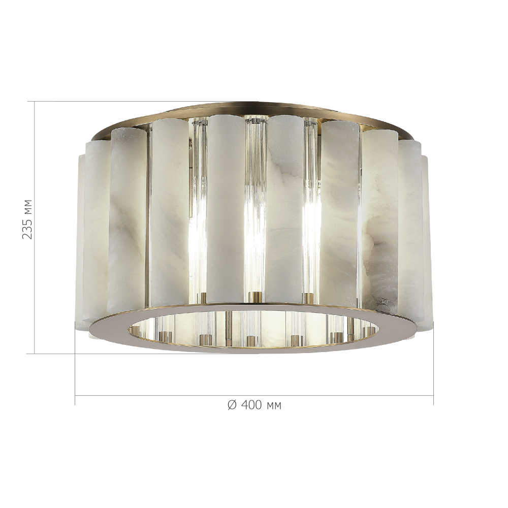 Потолочный светильник из стекла и премиального алебастра Ravishment в Ульяновске