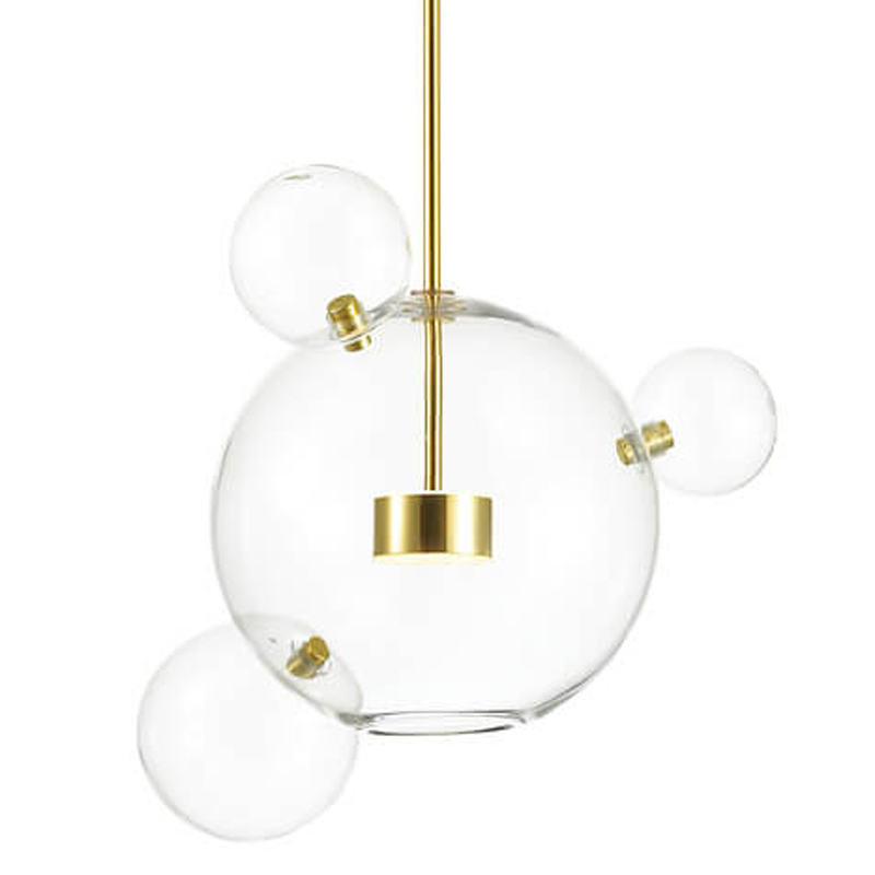 Подвесной светильник Transparent Bubble Pendant Gold 3 Глянцевое золото Прозрачный в Ульяновске | Loft Concept 