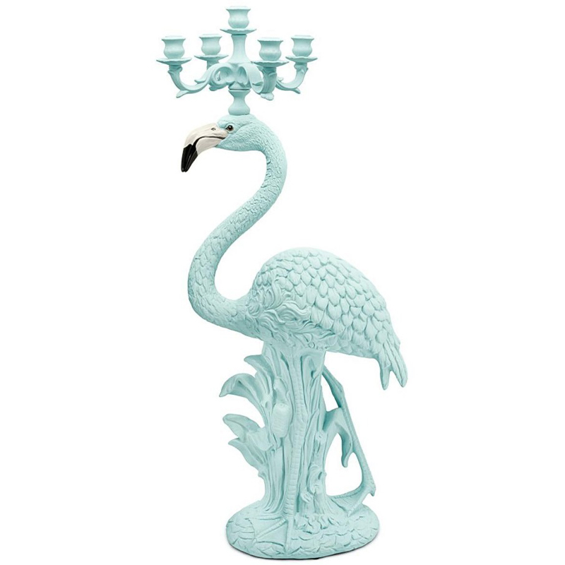 Подсвечник Candleholder Flamingo Bisc. Azure Matt Бирюзовый в Ульяновске | Loft Concept 