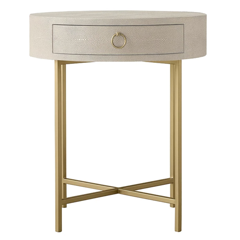 Gaston Stingray Round Ivory Side Table Приставной стол скат Золотой ivory ( слоновая кость ) в Ульяновске | Loft Concept 