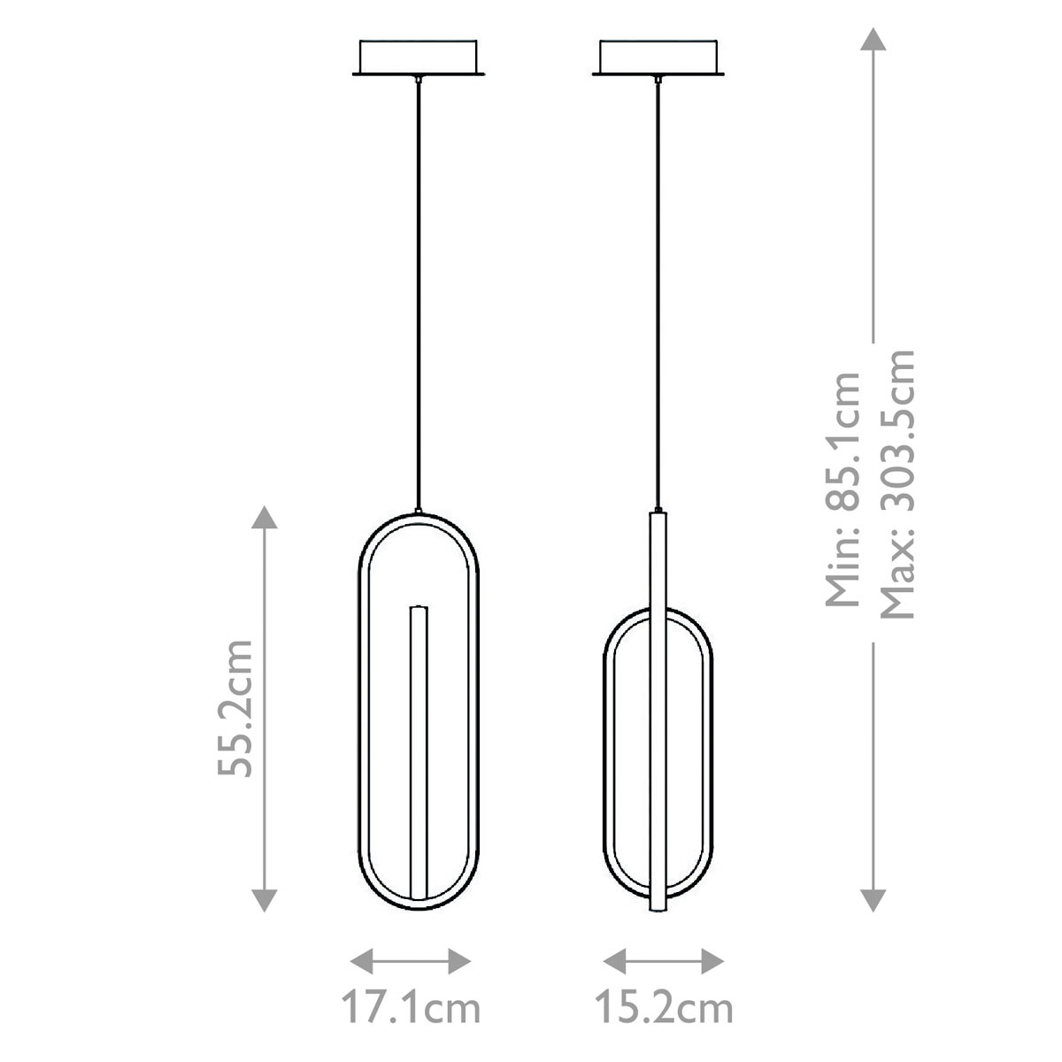 Подвесной светильник золотого цвета с двумя вытянутыми овальными рамками в форме скрепки Eurofase в Ульяновске