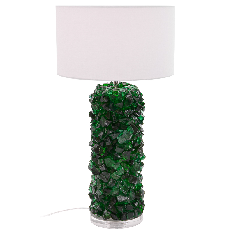 Настольная лампа Enide Green Table Lamp с абажуром Зеленый Белый Прозрачный в Ульяновске | Loft Concept 