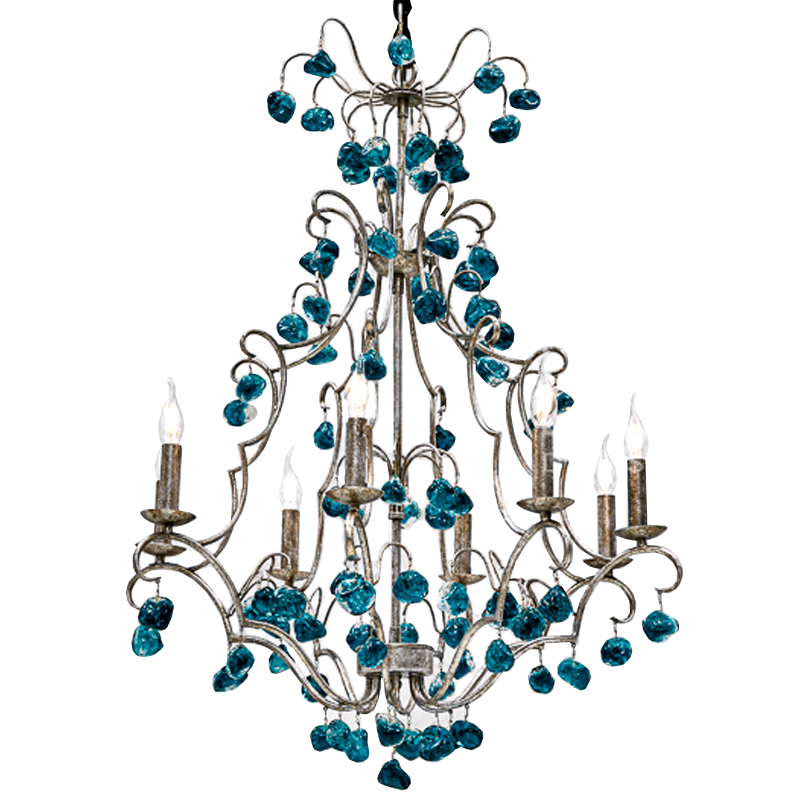 Люстра Crystal Blue Cupertino Chandelier  Бирюзовый в Ульяновске | Loft Concept 