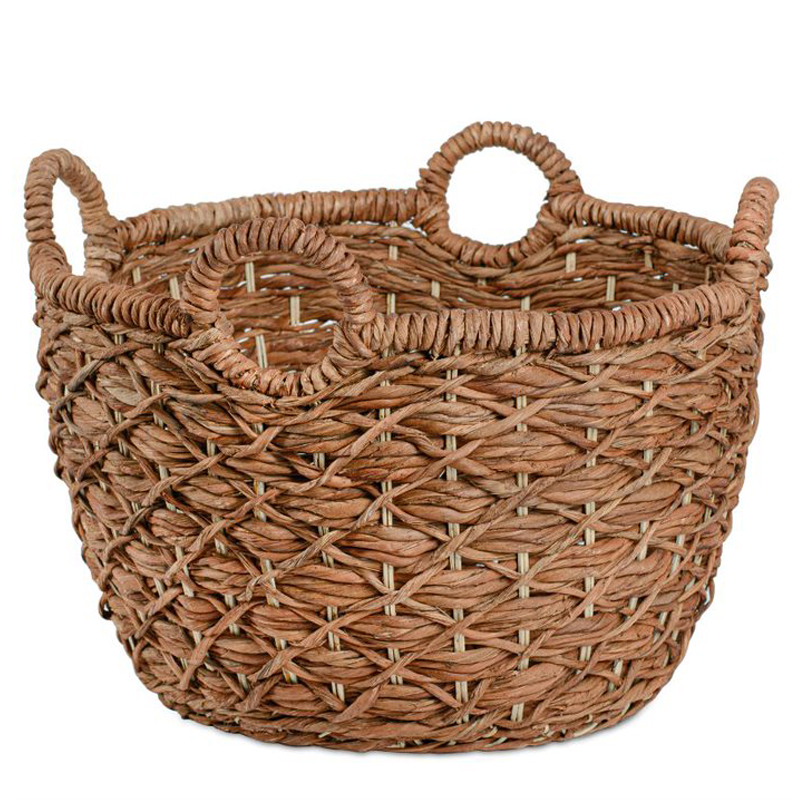 Корзина плетеная Wicker basket 4 handles Коричневый в Ульяновске | Loft Concept 