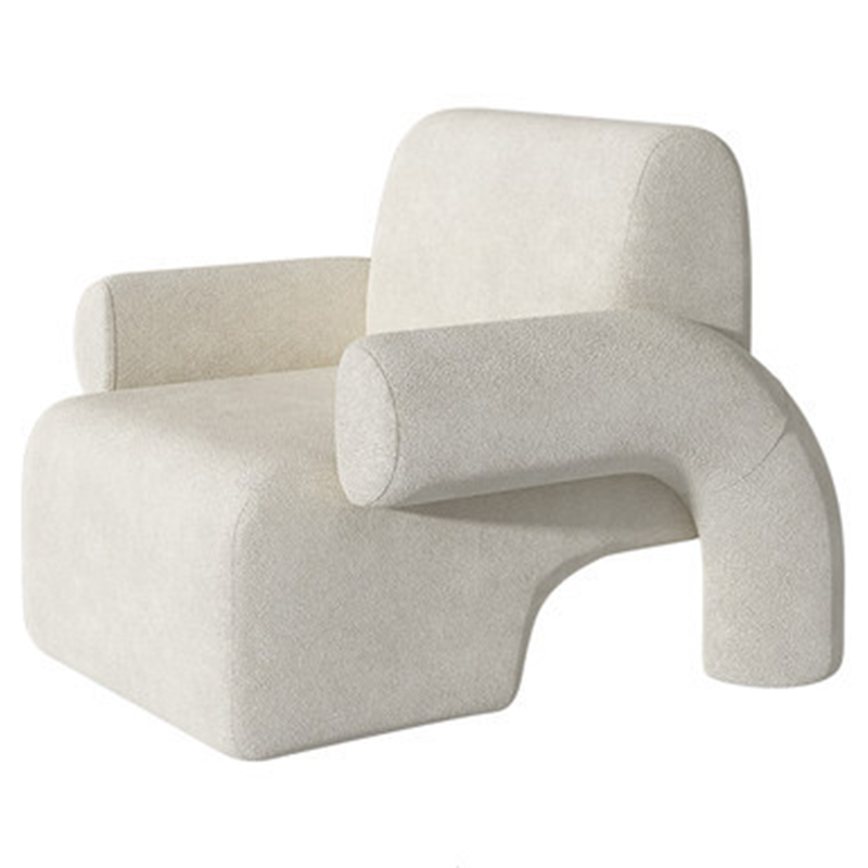 Кресло Odom White Boucle Armchair Белый в Ульяновске | Loft Concept 