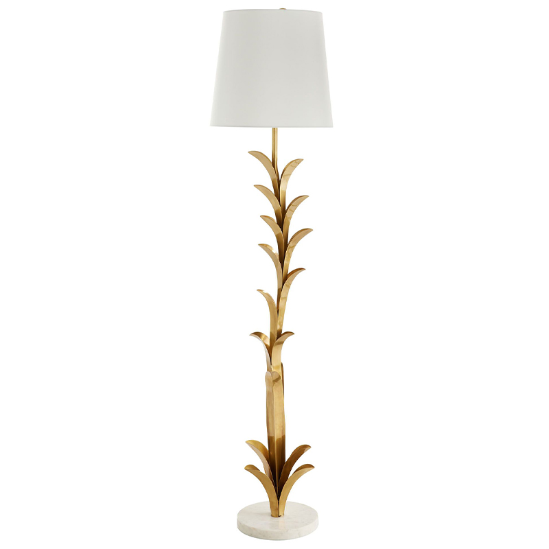 Торшер Arteriors ABBOTT FLOOR LAMP Латунь Белый в Ульяновске | Loft Concept 