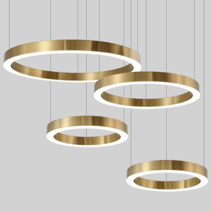 Люстра Light Ring Horizontal  Глянцевое золото Латунь в Ульяновске | Loft Concept 