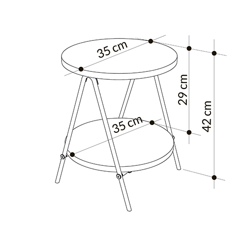 Стол приставной с 2-мя круглыми столешницами цвета антрацит ESSEL SIDE TABLE ANTHRACITE в Ульяновске