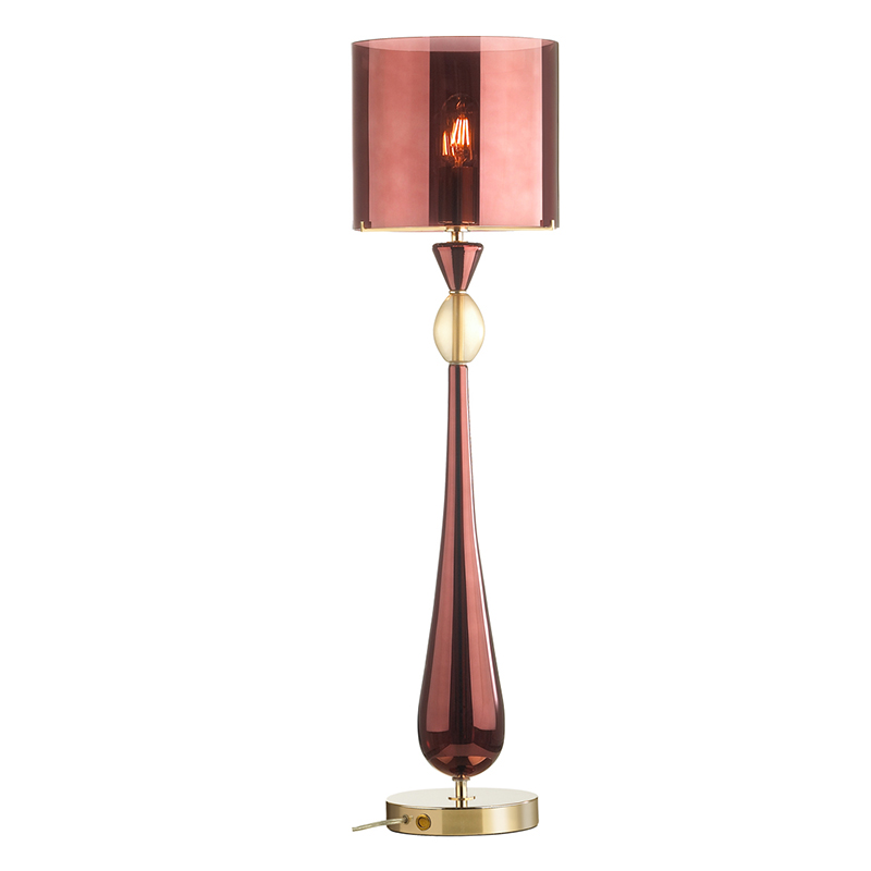 Настольная лампа Roser Burgundy Table Lamp Бургундский красный Золотой в Ульяновске | Loft Concept 