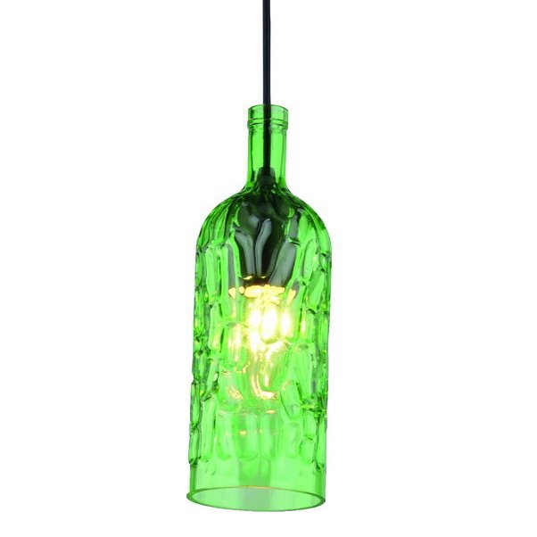 Подвесной светильник Geometry Glass Green Bottle Pendant Зеленый в Ульяновске | Loft Concept 