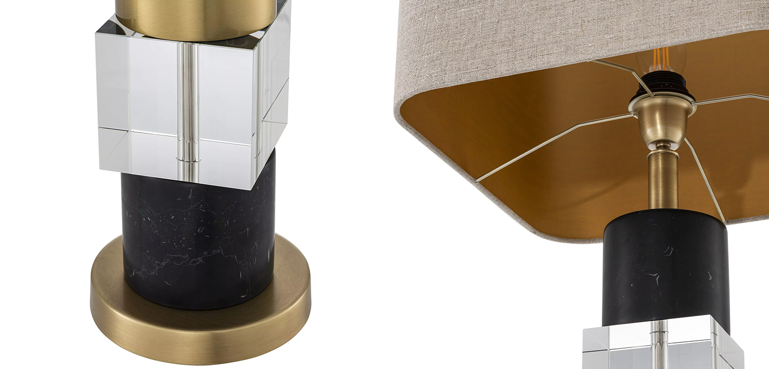 Настольная лампа Eichholtz Table Lamp Black Marble - фото №1