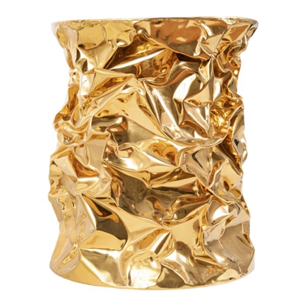 Приставной столик Stool Gold Crumpled Paper  в Ульяновске | Loft Concept 