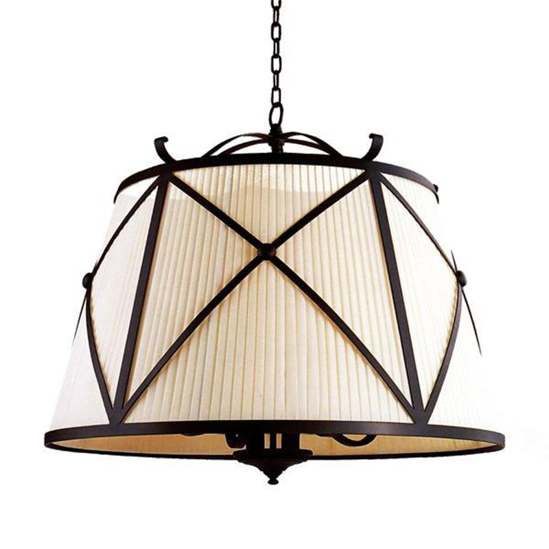 Люстра абажур Provence Lampshade Light Brown Chandelier Коричневый винтаж Бежевый в Ульяновске | Loft Concept 