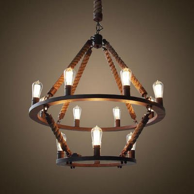 Люстра Rope Filament Chandelier Черный в Ульяновске | Loft Concept 