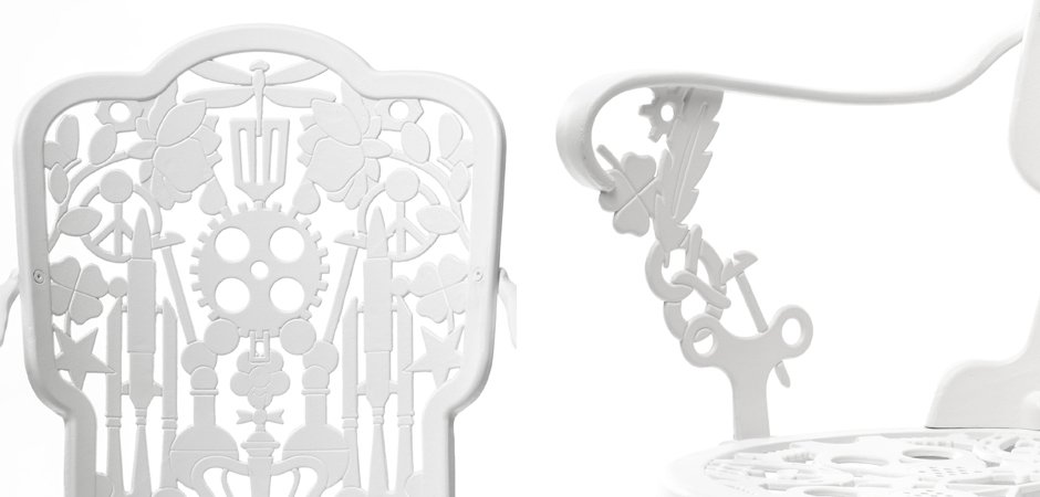 Стул Seletti Industry Collection ALUMINIUM ARMCHAIR – WHITE - фото №1