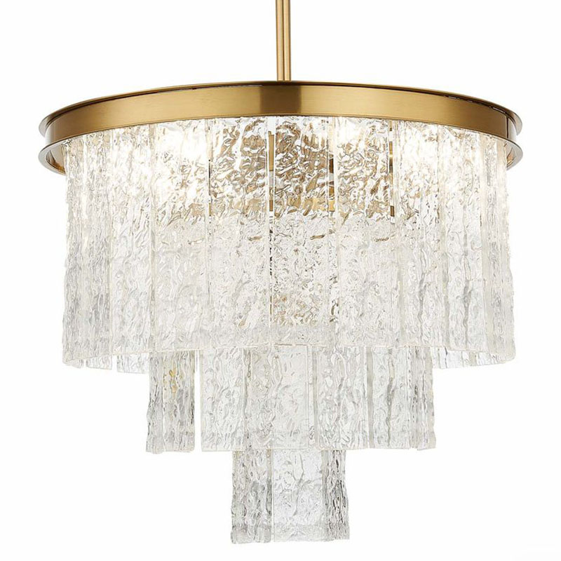 Люстра Renea Textured Glass Chandelier Brass Латунь Прозрачное Стекло в Ульяновске | Loft Concept 