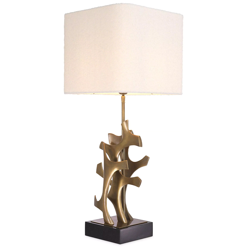 Настольная лампа Eichholtz Table Lamp Agape Brass Белый Латунь в Ульяновске | Loft Concept 