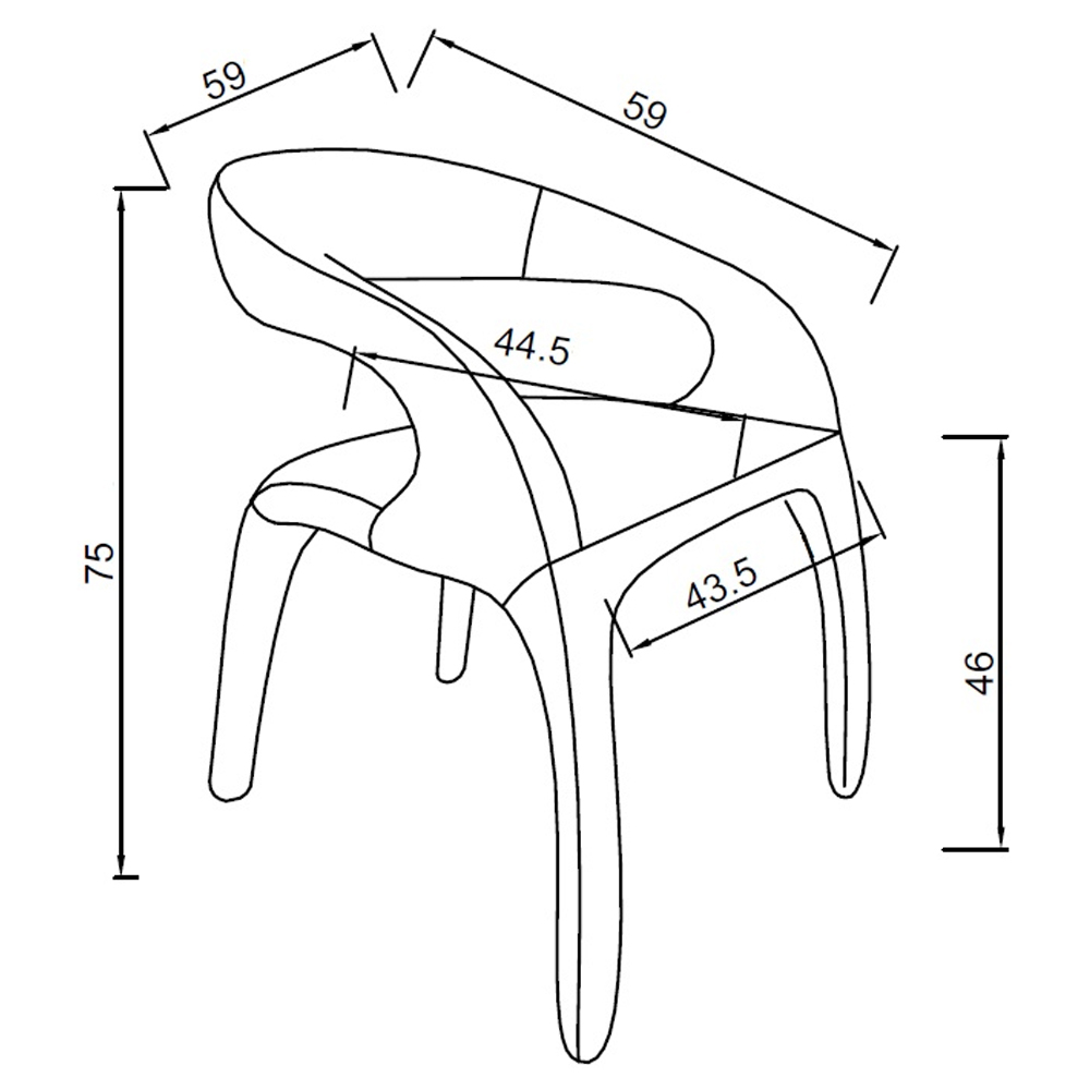 Стул обеденный бежевый из экокожи Unique Futuristic Chair в Ульяновске