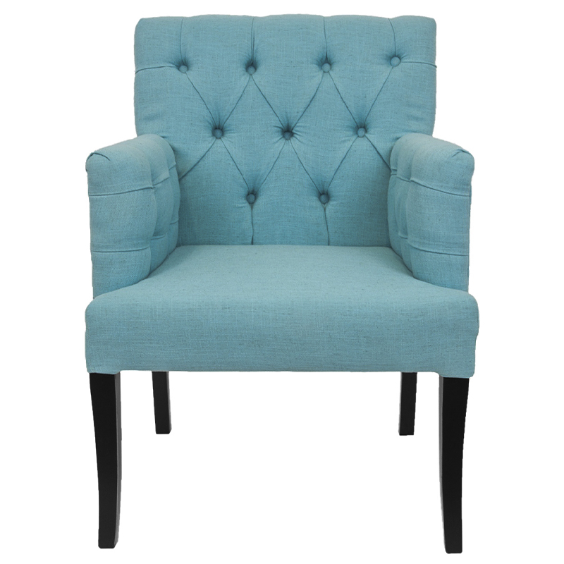 Кресло Addison Chic Armchair blue flax Бирюзовый Черный в Ульяновске | Loft Concept 